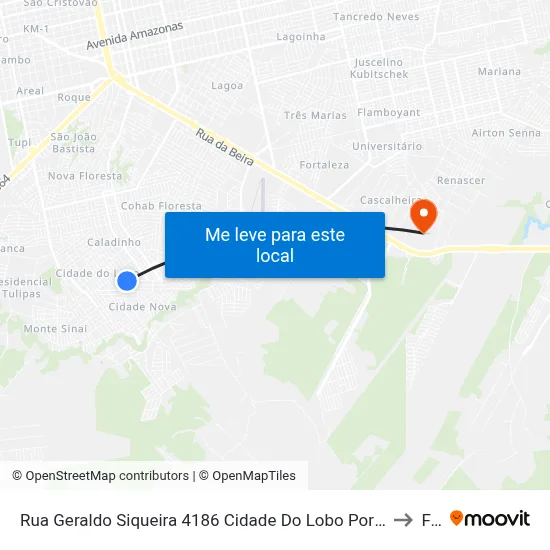 Rua Geraldo Siqueira 4186 Cidade Do Lobo Porto Velho - Rondônia 76807 Brasil to Faro map