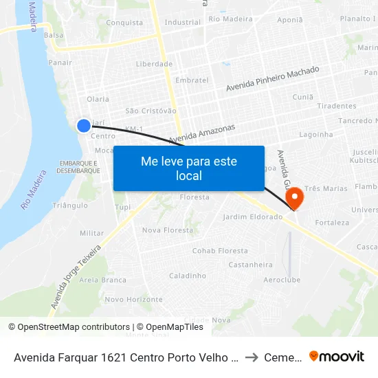 Avenida Farquar 1621 Centro Porto Velho - Ro 76801-019 Brasil to Cementron map