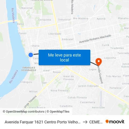 Avenida Farquar 1621 Centro Porto Velho - Ro 76801-019 Brasil to CEMETRON map