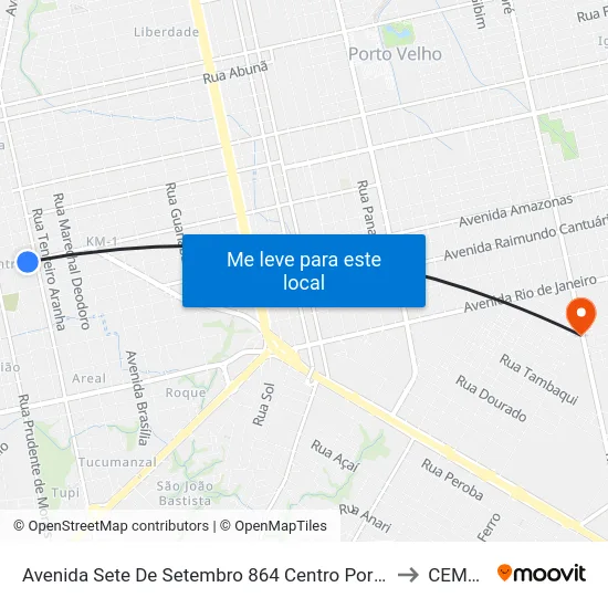 Avenida Sete De Setembro 864 Centro Porto Velho - Ro 78916-000 Brasil to CEMETRON map