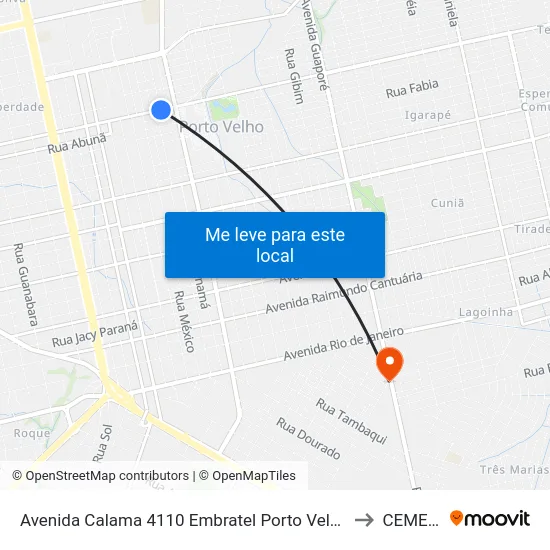 Avenida Calama 4110 Embratel Porto Velho - Ro 78905-230 Brasil to CEMETRON map