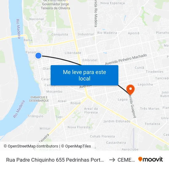 Rua Padre Chiquinho 655 Pedrinhas Porto Velho - Rondônia Brasil to CEMETRON map