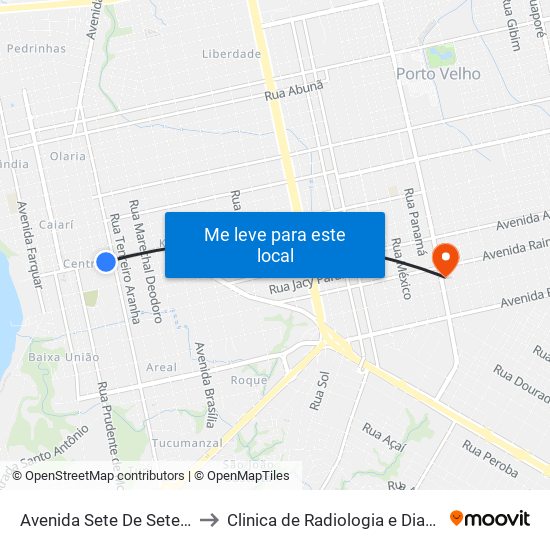 Avenida Sete De Setembro 864 Centro Porto Velho - Ro 78916-000 Brasil to Clinica de Radiologia e Diagnostico por Imagem Dr. Samuel Castiel Jr - Unidade Rio Madeira. map