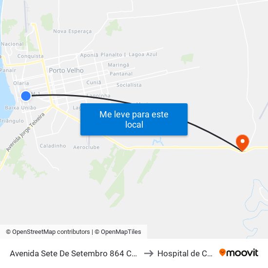 Avenida Sete De Setembro 864 Centro Porto Velho - Ro 78916-000 Brasil to Hospital de Câncer da Amazônia map