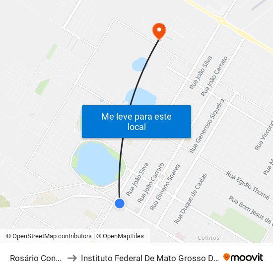 Rosário Congro to Instituto Federal De Mato Grosso Do Sul map