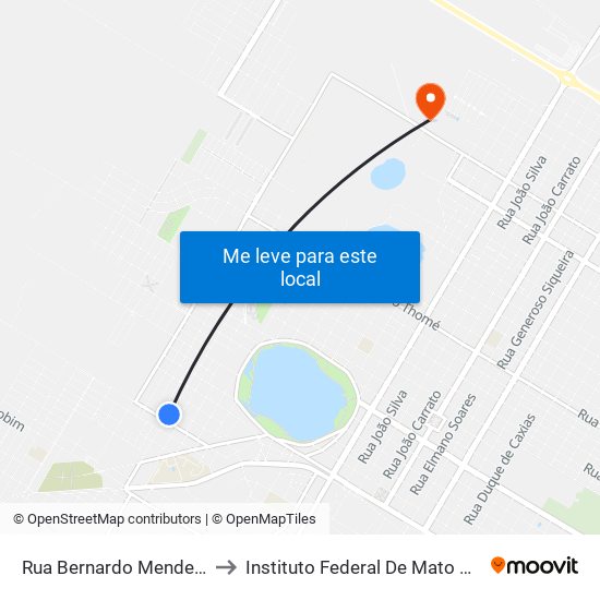 Rua Bernardo Mendes, 598-764 to Instituto Federal De Mato Grosso Do Sul map