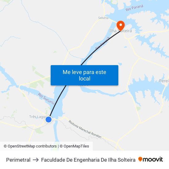 Perimetral to Faculdade De Engenharia De Ilha Solteira map