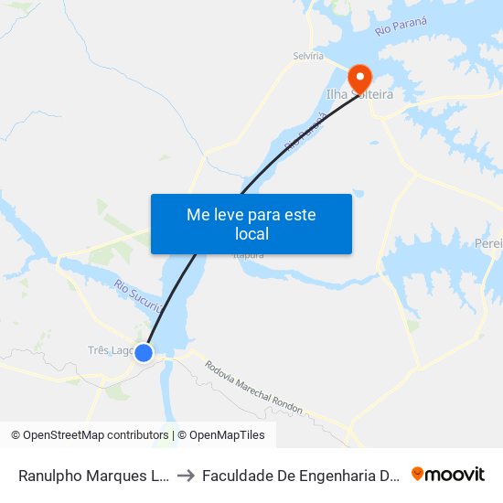 Ranulpho Marques Leal - Ufms to Faculdade De Engenharia De Ilha Solteira map