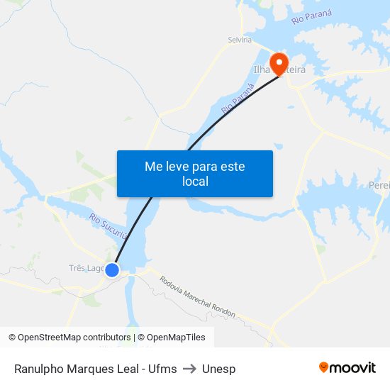 Ranulpho Marques Leal - Ufms to Unesp map