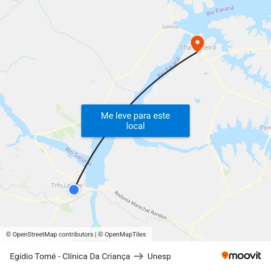Egídio Tomé - Clínica Da Criança to Unesp map