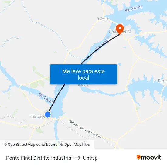 Ponto Final Distrito Industrial to Unesp map