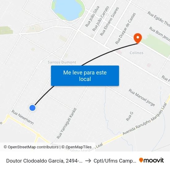 Doutor Clodoaldo García, 2494-2592 to Cptl/Ufms Campus I map