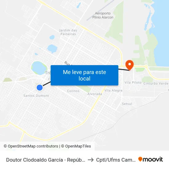 Doutor Clodoaldo García - República's Barl to Cptl/Ufms Campus II map