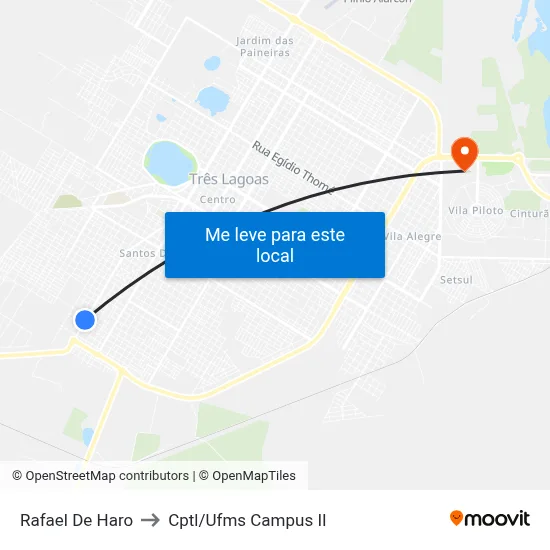 Rafael De Haro to Cptl/Ufms Campus II map