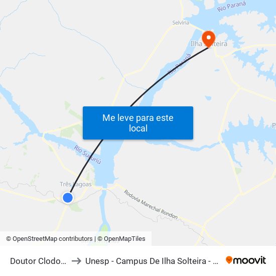 Doutor Clodoaldo García to Unesp - Campus De Ilha Solteira - Faculdade De Engenharia map