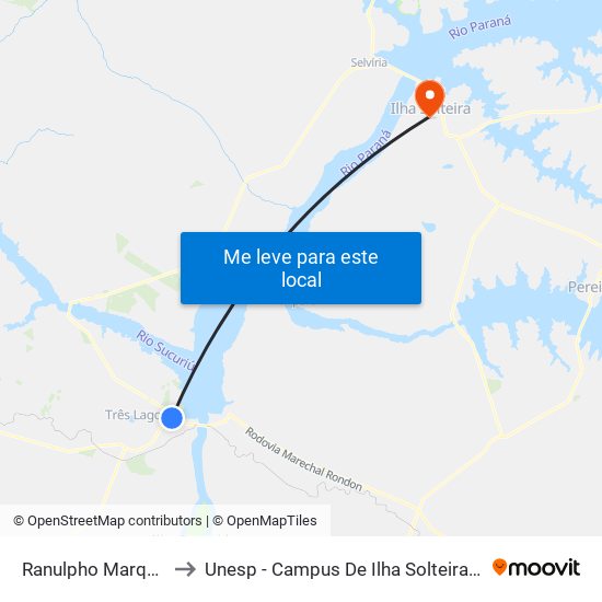 Ranulpho Marques Leal - Ufms to Unesp - Campus De Ilha Solteira - Faculdade De Engenharia map