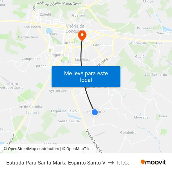 Estrada Para Santa Marta Espírito Santo V to F.T.C. map