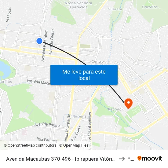 Avenida Macaúbas 370-496 - Ibirapuera Vitória Da Conquista - Ba Brasil to F.T.C. map