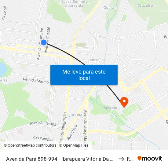 Avenida Pará 898-994 - Ibirapuera Vitória Da Conquista - Ba Brasil to F.T.C. map