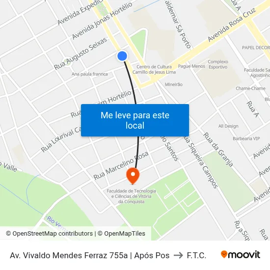 Av. Vivaldo Mendes Ferraz 755a | Após Pos to F.T.C. map