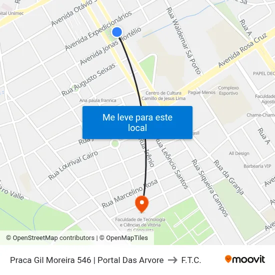 Praca Gil Moreira 546 | Portal Das Arvore to F.T.C. map