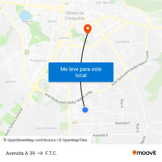 Avenida A 39 to F.T.C. map