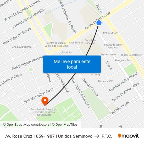 Av. Rosa Cruz 1859-1987 | Unidos Seminovo to F.T.C. map