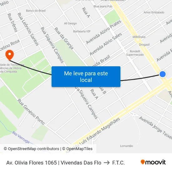 Av. Olívia Flores 1065 | Vivendas Das Flo to F.T.C. map
