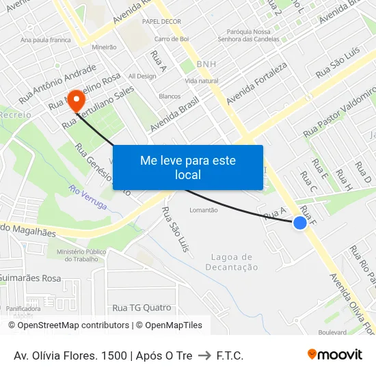 Av. Olívia Flores. 1500 | Após O Tre to F.T.C. map