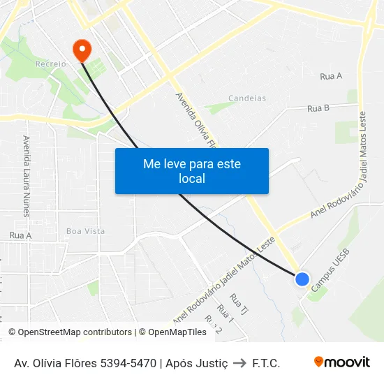 Av. Olívia Flôres 5394-5470 | Após Justiç to F.T.C. map