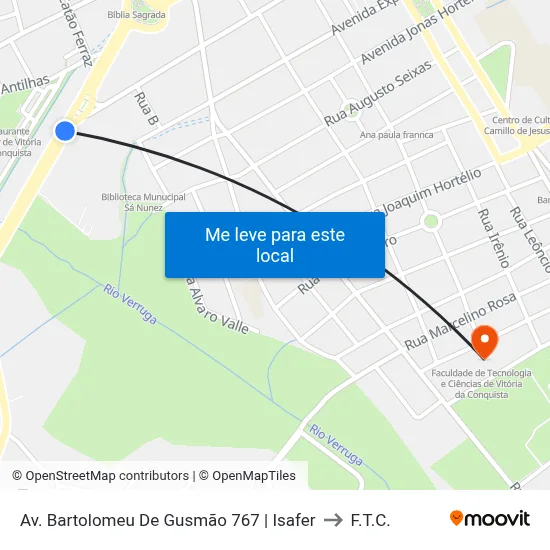 Av. Bartolomeu De Gusmão 767 | Isafer to F.T.C. map