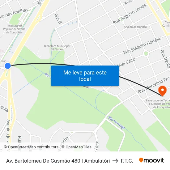 Av. Bartolomeu De Gusmão 480 | Ambulatóri to F.T.C. map
