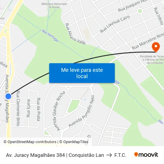 Av. Juracy Magalhães 384 | Conquistão Lan to F.T.C. map