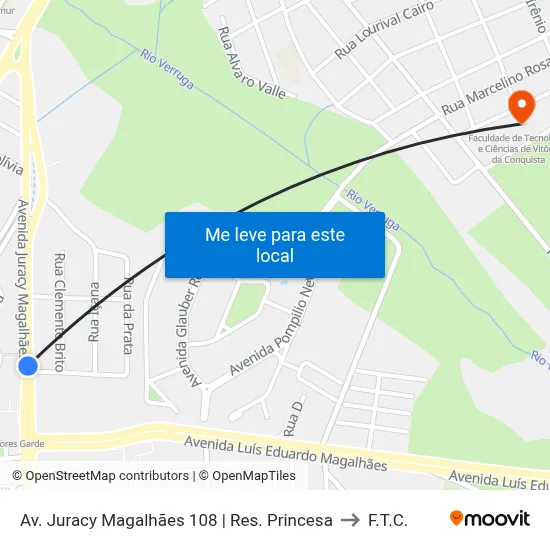 Av. Juracy Magalhães 108 | Res. Princesa to F.T.C. map