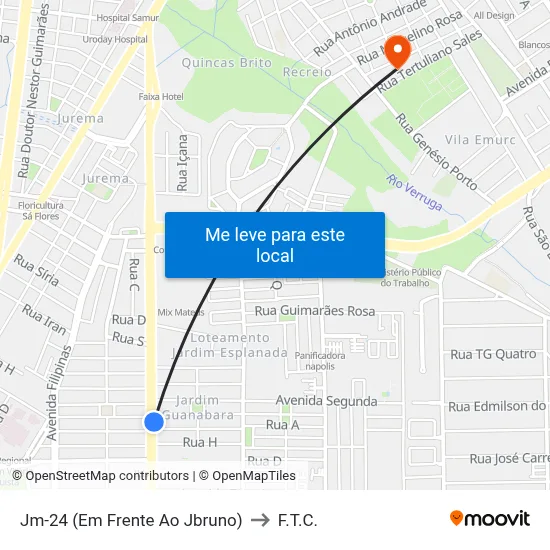 Jm-24 (Em Frente Ao Jbruno) to F.T.C. map
