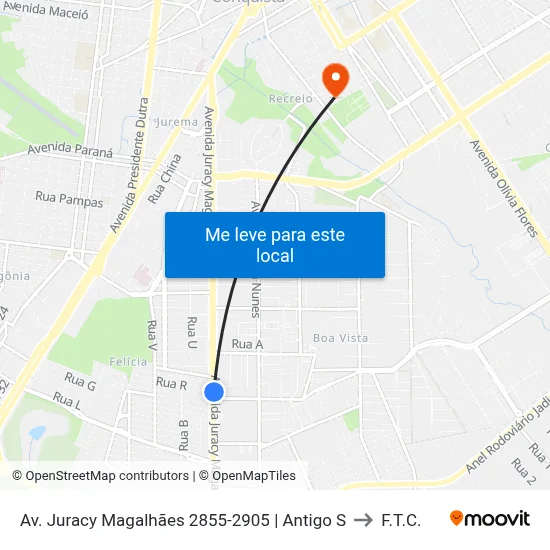 Av. Juracy Magalhães 2855-2905 | Antigo S to F.T.C. map