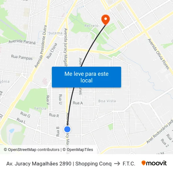 Av. Juracy Magalhães 2890 | Shopping Conq to F.T.C. map