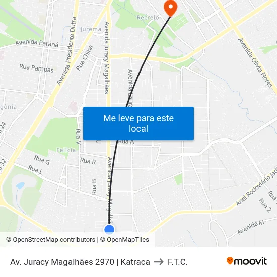 Av. Juracy Magalhães 2970 | Katraca to F.T.C. map
