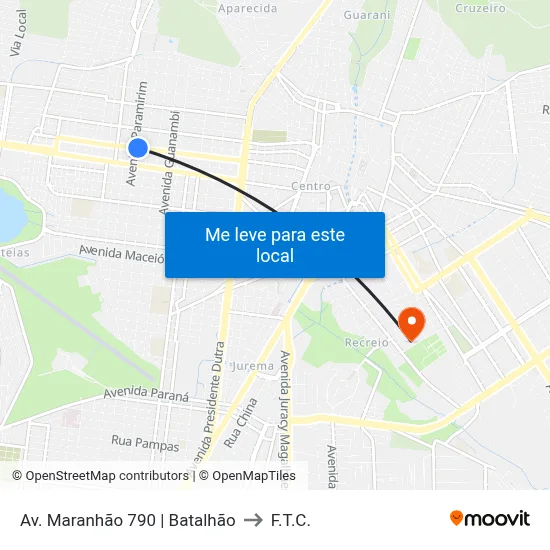 Av. Maranhão 790 | Batalhão to F.T.C. map