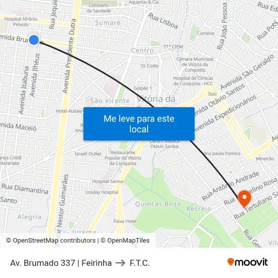 Av. Brumado 337 | Feirinha to F.T.C. map