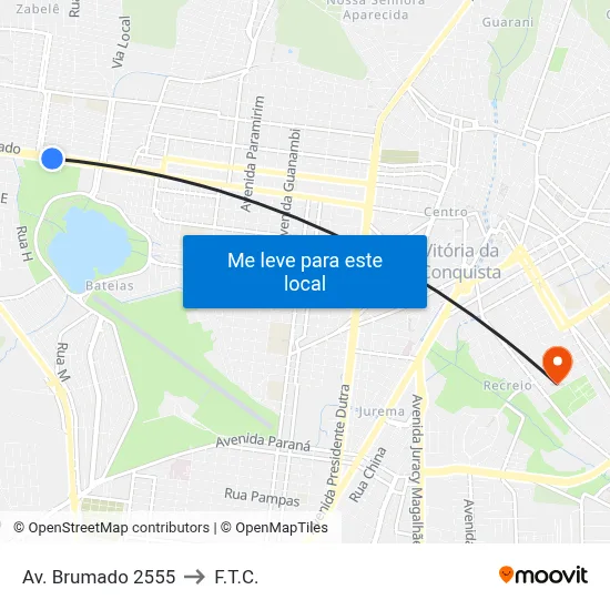 Av. Brumado 2555 to F.T.C. map