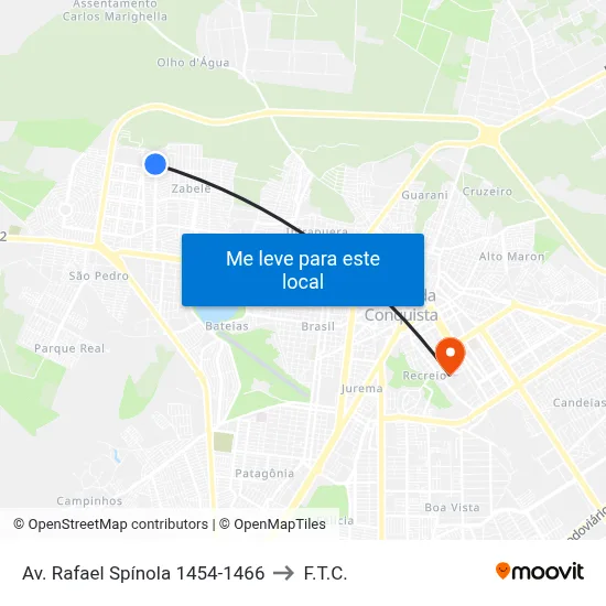 Av. Rafael Spínola 1454-1466 to F.T.C. map