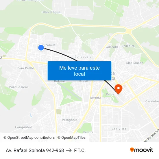 Av. Rafael Spínola 942-968 to F.T.C. map