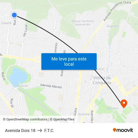 Avenida Dois 18 to F.T.C. map