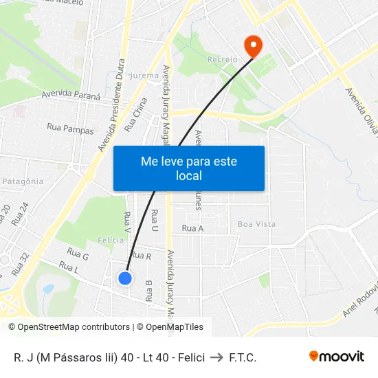 R. J (M Pássaros Iii) 40 - Lt 40 - Felici to F.T.C. map