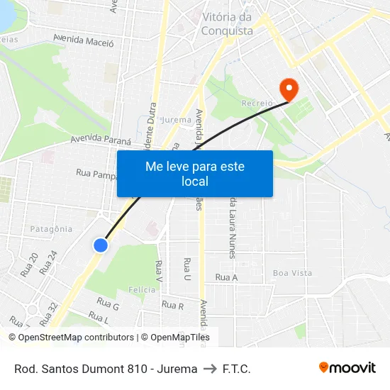 Rod. Santos Dumont 810 - Jurema to F.T.C. map