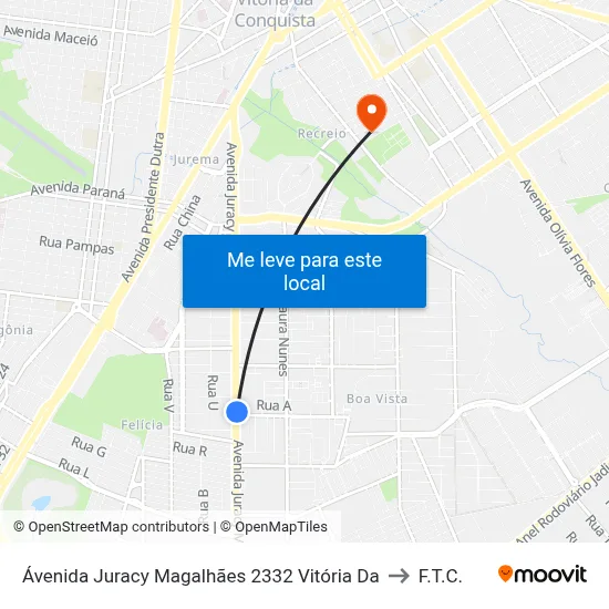 Ávenida Juracy Magalhães 2332 Vitória Da to F.T.C. map