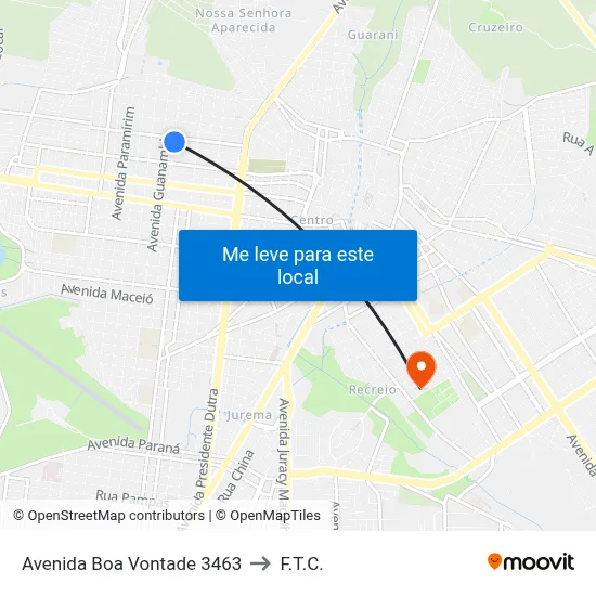 Avenida Boa Vontade 3463 to F.T.C. map