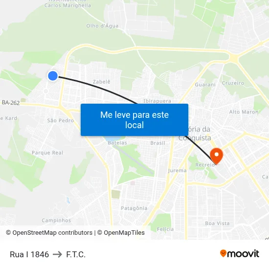 Rua I 1846 to F.T.C. map