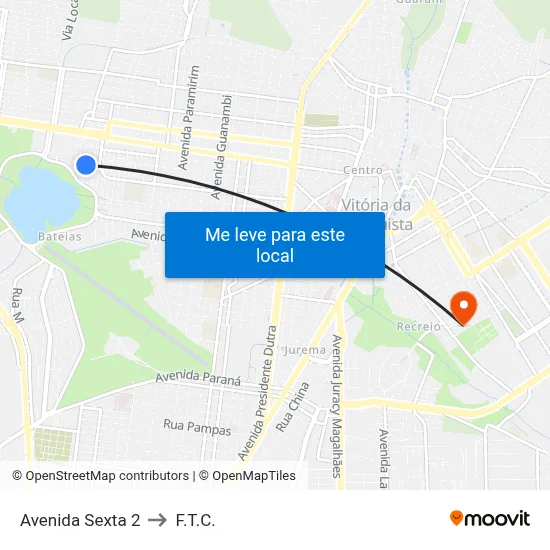Avenida Sexta 2 to F.T.C. map